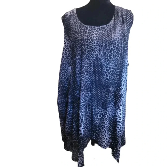 Adele & May black and grey sleeveless top with overlay - Picture 1 of 5